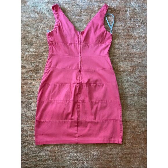 B.SMART Dress Coral V Neck Sleeveless Zip Stretch Size 16 - Picture 4 of 7